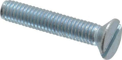 Value Collection - M3x0.50, 16mm OAL Slotted Drive Machine Screw - Flat Head, Grade 4.8 Steel, Zinc-Plated Finish, Without Washer - Apex Tool & Supply