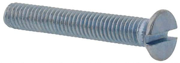 Value Collection - M3x0.50, 20mm OAL Slotted Drive Machine Screw - Flat Head, Grade 4.8 Steel, Zinc-Plated Finish, Without Washer - Apex Tool & Supply
