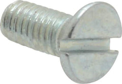 Value Collection - M4x0.70, 10mm OAL Slotted Drive Machine Screw - Flat Head, Grade 4.8 Steel, Zinc-Plated Finish, Without Washer - Apex Tool & Supply