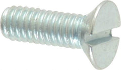 Value Collection - M4x0.70, 12mm OAL Slotted Drive Machine Screw - Flat Head, Grade 4.8 Steel, Zinc-Plated Finish, Without Washer - Apex Tool & Supply