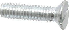 Value Collection - M4x0.70, 16mm OAL Slotted Drive Machine Screw - Flat Head, Grade 4.8 Steel, Zinc-Plated Finish, Without Washer - Apex Tool & Supply