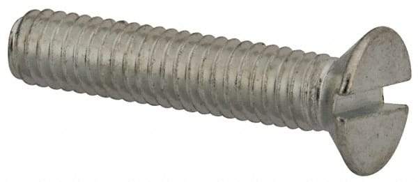 Value Collection - M4x0.70, 20mm OAL Slotted Drive Machine Screw - Flat Head, Grade 4.8 Steel, Zinc-Plated Finish, Without Washer - Apex Tool & Supply