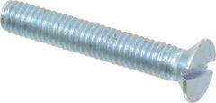 Value Collection - M4x0.70, 25mm OAL Slotted Drive Machine Screw - Flat Head, Grade 4.8 Steel, Zinc-Plated Finish, Without Washer - Apex Tool & Supply