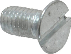Value Collection - M5x0.80, 10mm OAL Slotted Drive Machine Screw - Flat Head, Grade 4.8 Steel, Zinc-Plated Finish, Without Washer - Apex Tool & Supply
