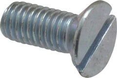 Value Collection - M5x0.80, 12mm OAL Slotted Drive Machine Screw - Flat Head, Grade 4.8 Steel, Zinc-Plated Finish, Without Washer - Apex Tool & Supply