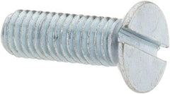 Value Collection - M5x0.80, 16mm OAL Slotted Drive Machine Screw - Flat Head, Grade 4.8 Steel, Zinc-Plated Finish, Without Washer - Apex Tool & Supply