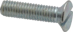 Value Collection - M5x0.80, 20mm OAL Slotted Drive Machine Screw - Flat Head, Grade 4.8 Steel, Zinc-Plated Finish, Without Washer - Apex Tool & Supply