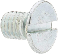 Value Collection - M6x1.00, 10mm OAL Slotted Drive Machine Screw - Flat Head, Grade 4.8 Steel, Zinc-Plated Finish, Without Washer - Apex Tool & Supply