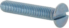 Value Collection - M6x1.00, 35mm OAL Slotted Drive Machine Screw - Flat Head, Grade 4.8 Steel, Zinc-Plated Finish, Without Washer - Apex Tool & Supply