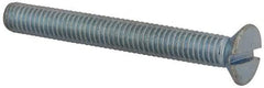 Value Collection - M6x1.00, 50mm OAL Slotted Drive Machine Screw - Flat Head, Grade 4.8 Steel, Zinc-Plated Finish, Without Washer - Apex Tool & Supply