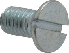Value Collection - M8x1.25, 16mm OAL Slotted Drive Machine Screw - Flat Head, Grade 4.8 Steel, Zinc-Plated Finish, Without Washer - Apex Tool & Supply