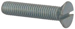 Value Collection - M8x1.25, 40mm OAL Slotted Drive Machine Screw - Flat Head, Grade 4.8 Steel, Zinc-Plated Finish, Without Washer - Apex Tool & Supply