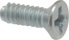 Value Collection - #4-40 UNC, 5/16" OAL Phillips Drive Machine Screw - Flat Head, Grade 2 Steel, Zinc-Plated Finish, Without Washer - Apex Tool & Supply