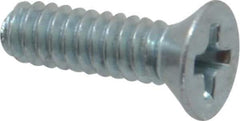 Value Collection - #4-40 UNC, 3/8" OAL Phillips Drive Machine Screw - Flat Head, Grade 2 Steel, Zinc-Plated Finish, Without Washer - Apex Tool & Supply