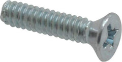 Value Collection - #4-40 UNC, 1/2" OAL Phillips Drive Machine Screw - Flat Head, Grade 2 Steel, Zinc-Plated Finish, Without Washer - Apex Tool & Supply