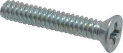 Value Collection - #4-40 UNC, 5/8" OAL Phillips Drive Machine Screw - Flat Head, Grade 2 Steel, Zinc-Plated Finish, Without Washer - Apex Tool & Supply