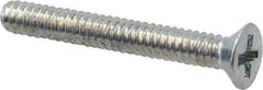 Value Collection - #4-40 UNC, 7/8" OAL Phillips Drive Machine Screw - Flat Head, Grade 2 Steel, Zinc-Plated Finish, Without Washer - Apex Tool & Supply