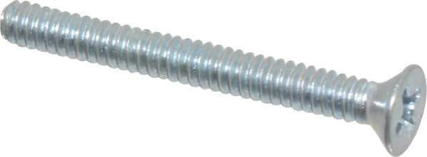 Value Collection - #4-40 UNC, 1" OAL Phillips Drive Machine Screw - Flat Head, Grade 2 Steel, Zinc-Plated Finish, Without Washer - Apex Tool & Supply
