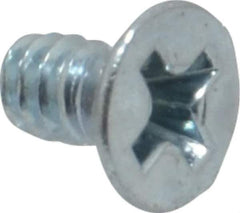 Value Collection - #6-32 UNC, 1/4" OAL Phillips Drive Machine Screw - Flat Head, Grade 2 Steel, Zinc-Plated Finish, Without Washer - Apex Tool & Supply