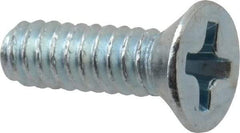 Value Collection - #6-32 UNC, 7/16" OAL Phillips Drive Machine Screw - Flat Head, Grade J82 Steel, Zinc-Plated Finish, Without Washer - Apex Tool & Supply