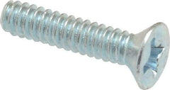 Value Collection - #6-32 UNC, 5/8" OAL Phillips Drive Machine Screw - Flat Head, Grade 2 Steel, Zinc-Plated Finish, Without Washer - Apex Tool & Supply