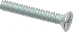 Value Collection - #6-32 UNC, 7/8" OAL Phillips Drive Machine Screw - Flat Head, Grade J82 Steel, Zinc-Plated Finish, Without Washer - Apex Tool & Supply