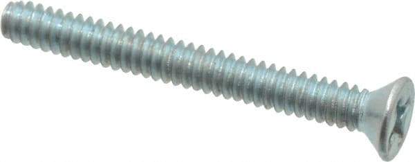 Value Collection - #6-32 UNC, 1-1/4" OAL Phillips Drive Machine Screw - Flat Head, Grade 2 Steel, Zinc-Plated Finish, Without Washer - Apex Tool & Supply