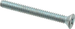 Value Collection - #6-32 UNC, 1-1/4" OAL Phillips Drive Machine Screw - Flat Head, Grade 2 Steel, Zinc-Plated Finish, Without Washer - Apex Tool & Supply