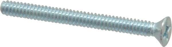 Value Collection - #6-32 UNC, 1-1/2" OAL Phillips Drive Machine Screw - Flat Head, Grade 2 Steel, Zinc-Plated Finish, Without Washer - Apex Tool & Supply