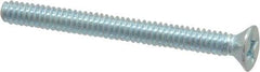 Value Collection - #6-32 UNC, 1-1/2" OAL Phillips Drive Machine Screw - Flat Head, Grade 2 Steel, Zinc-Plated Finish, Without Washer - Apex Tool & Supply