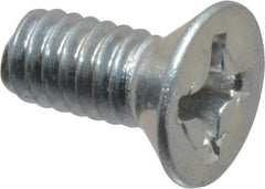 Value Collection - #8-32 UNC, 3/8" OAL Phillips Drive Machine Screw - Flat Head, Grade 2 Steel, Zinc-Plated Finish, Without Washer - Apex Tool & Supply