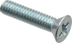 Value Collection - #8-32 UNC, 3/4" OAL Phillips Drive Machine Screw - Flat Head, Grade 2 Steel, Zinc-Plated Finish, Without Washer - Apex Tool & Supply
