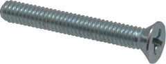 Value Collection - #8-32 UNC, 1-1/4" OAL Phillips Drive Machine Screw - Flat Head, Grade 2 Steel, Zinc-Plated Finish, Without Washer - Apex Tool & Supply
