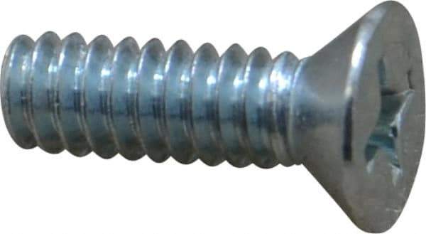 Value Collection - #10-24 UNC, 5/8" OAL Phillips Drive Machine Screw - Flat Head, Grade 2 Steel, Zinc-Plated Finish, Without Washer - Apex Tool & Supply
