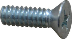 Value Collection - #10-24 UNC, 5/8" OAL Phillips Drive Machine Screw - Flat Head, Grade 2 Steel, Zinc-Plated Finish, Without Washer - Apex Tool & Supply