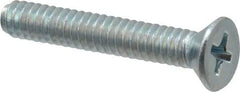 Value Collection - #10-24 UNC, 1-1/4" OAL Phillips Drive Machine Screw - Flat Head, Grade 2 Steel, Zinc-Plated Finish, Without Washer - Apex Tool & Supply