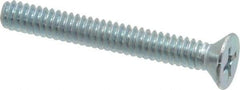 Value Collection - #10-24 UNC, 1-1/2" OAL Phillips Drive Machine Screw - Flat Head, Grade 2 Steel, Zinc-Plated Finish, Without Washer - Apex Tool & Supply