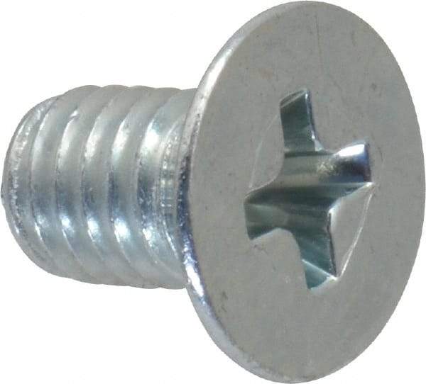 Value Collection - #10-32 UNF, 5/16" OAL Phillips Drive Machine Screw - Flat Head, Grade 2 Steel, Zinc-Plated Finish, Without Washer - Apex Tool & Supply