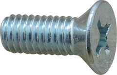 Value Collection - #10-32 UNF, 1/2" OAL Phillips Drive Machine Screw - Flat Head, Grade 2 Steel, Zinc-Plated Finish, Without Washer - Apex Tool & Supply