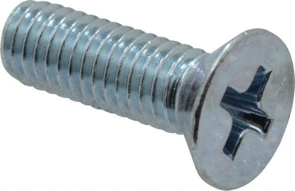 Value Collection - #10-32 UNF, 5/8" OAL Phillips Drive Machine Screw - Flat Head, Grade 2 Steel, Zinc-Plated Finish, Without Washer - Apex Tool & Supply