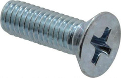 Value Collection - #10-32 UNF, 5/8" OAL Phillips Drive Machine Screw - Flat Head, Grade 2 Steel, Zinc-Plated Finish, Without Washer - Apex Tool & Supply
