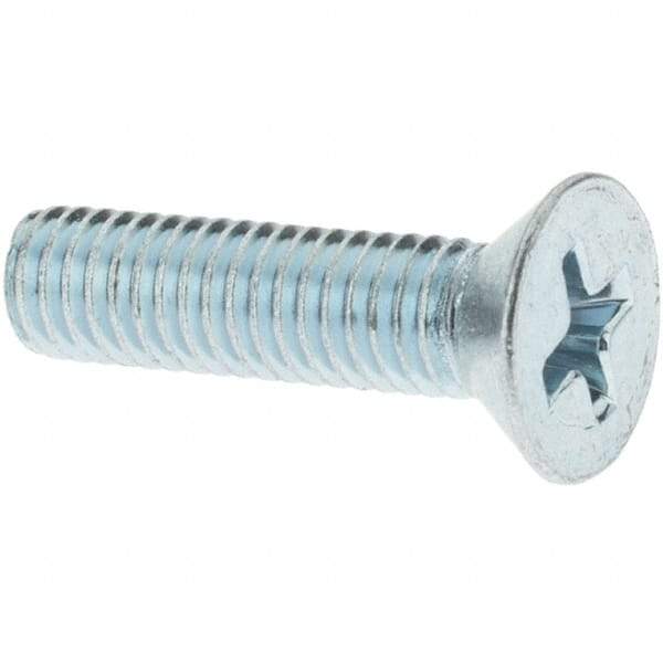 Value Collection - #10-32 UNF, 3/4" OAL Phillips Drive Machine Screw - Flat Head, Grade 2 Steel, Zinc-Plated Finish, Without Washer - Apex Tool & Supply