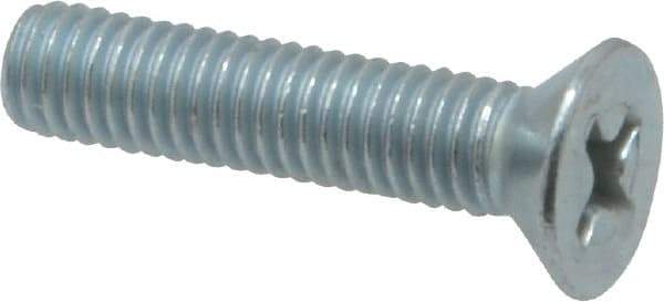 Value Collection - #10-32 UNF, 7/8" OAL Phillips Drive Machine Screw - Flat Head, Grade 2 Steel, Zinc-Plated Finish, Without Washer - Apex Tool & Supply