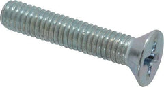 Value Collection - #10-32 UNF, 1" OAL Phillips Drive Machine Screw - Flat Head, Grade 2 Steel, Zinc-Plated Finish, Without Washer - Apex Tool & Supply