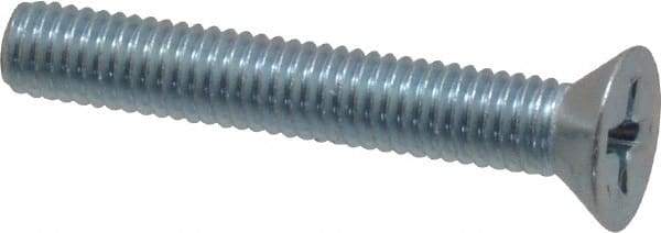 Value Collection - #10-32 UNF, 1-1/4" OAL Phillips Drive Machine Screw - Flat Head, Grade 2 Steel, Zinc-Plated Finish, Without Washer - Apex Tool & Supply