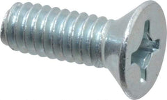 Value Collection - #12-24 UNC, 5/8" OAL Phillips Drive Machine Screw - Flat Head, Grade 2 Steel, Zinc-Plated Finish, Without Washer - Apex Tool & Supply