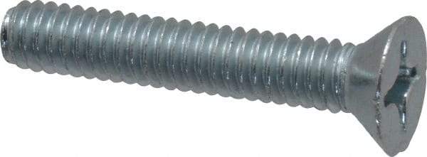 Value Collection - #12-24 UNC, 1-1/4" OAL Phillips Drive Machine Screw - Flat Head, Grade J82 Steel, Zinc-Plated Finish, Without Washer - Apex Tool & Supply