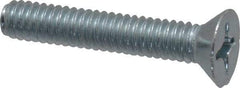 Value Collection - #12-24 UNC, 1-1/4" OAL Phillips Drive Machine Screw - Flat Head, Grade J82 Steel, Zinc-Plated Finish, Without Washer - Apex Tool & Supply