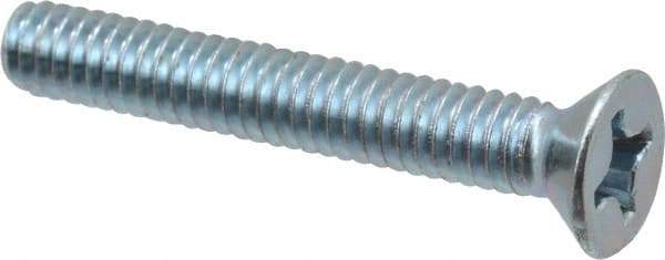 Value Collection - #12-24 UNC, 1-1/2" OAL Phillips Drive Machine Screw - Flat Head, Grade 2 Steel, Zinc-Plated Finish, Without Washer - Apex Tool & Supply