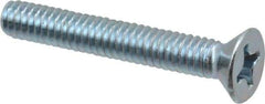 Value Collection - #12-24 UNC, 1-1/2" OAL Phillips Drive Machine Screw - Flat Head, Grade 2 Steel, Zinc-Plated Finish, Without Washer - Apex Tool & Supply
